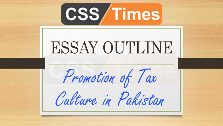tax culture in pakistan essay