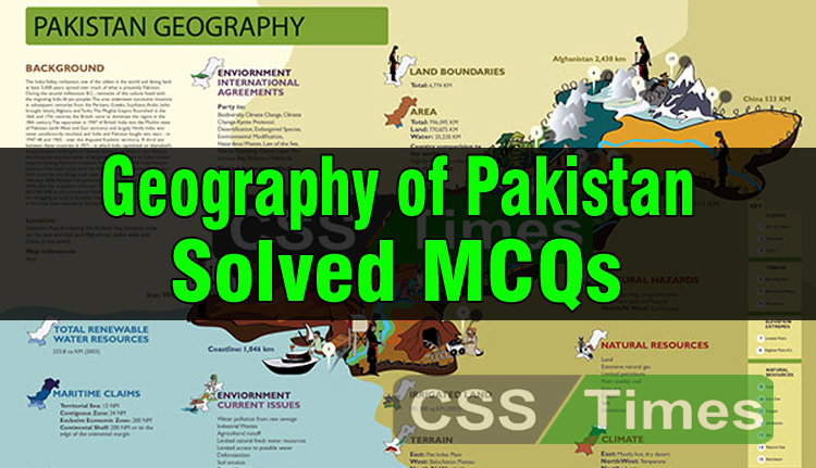 Geography of Pakistan (Solved MCQs) | World General Knowledge series