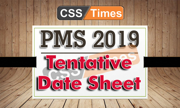Tentative Date Sheet For PMS-2019