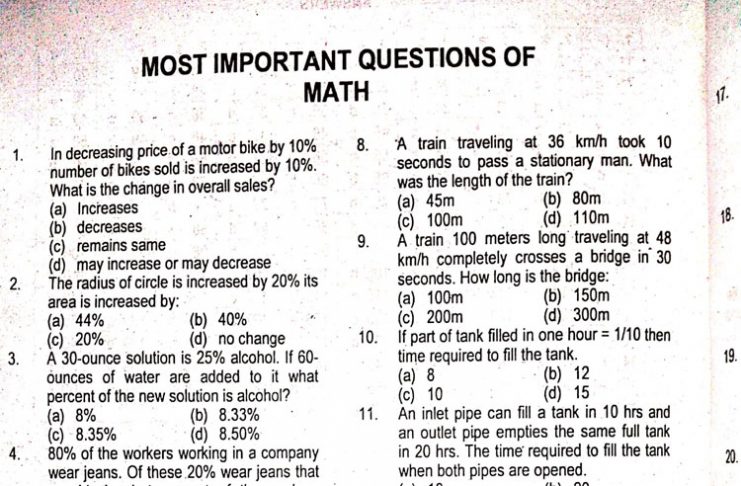 simple arithmetic for competitive exams