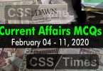 Current Affairs MCQs February 05 - 11 2020 (Week 6)