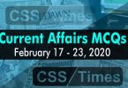 Current Affairs MCQs February 17-23 2020 (Week 8)