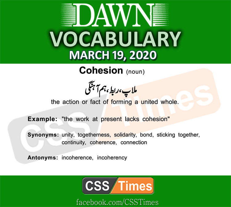 Daily DAWN News Vocabulary with Urdu Meaning (19 March 2020)