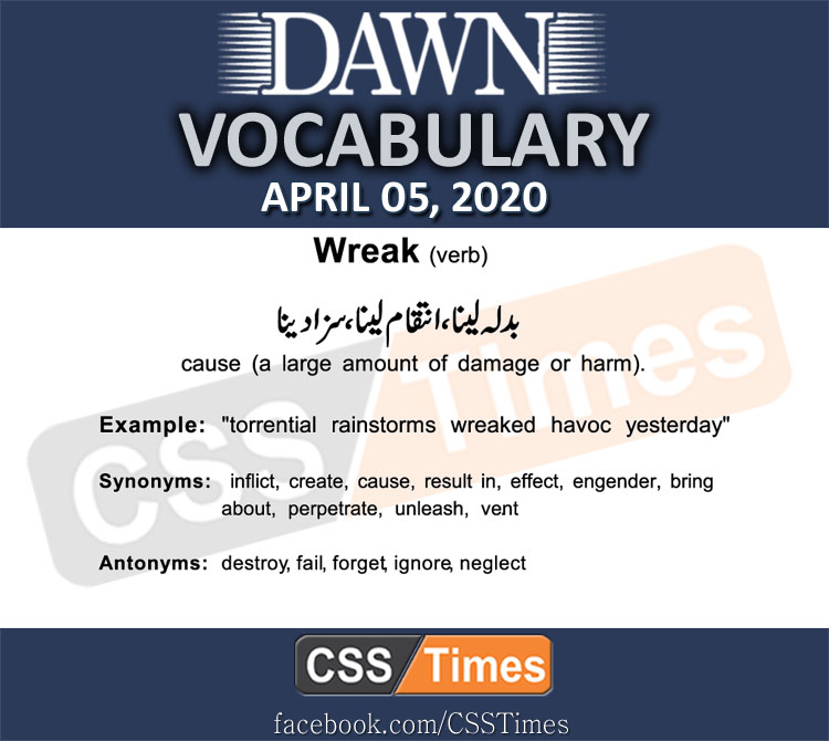 Daily Dawn News Vocabulary With Urdu Meaning 05 April
