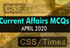 Current Affairs MCQs | National/International (April 2020)