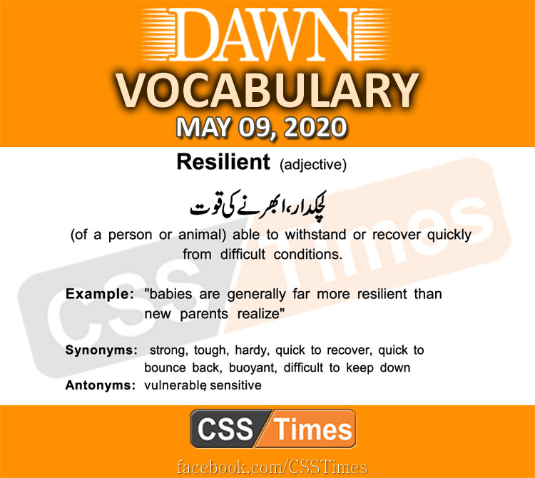 Daily Dawn News Vocabulary With Urdu Meaning 09 May