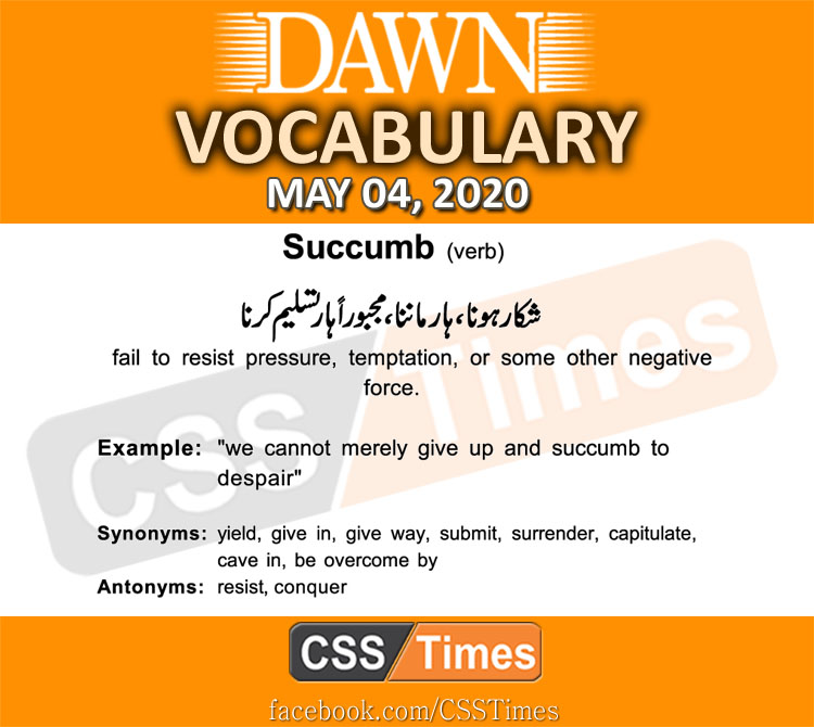 Daily Dawn News Vocabulary With Urdu Meaning 04 May