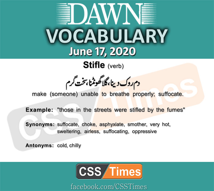 Daily DAWN News Vocabulary with Urdu Meaning (17 June 2020)