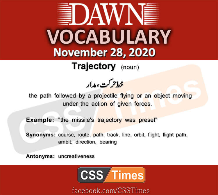 Daily DAWN News Vocabulary with Urdu Meaning (28 November 2020)