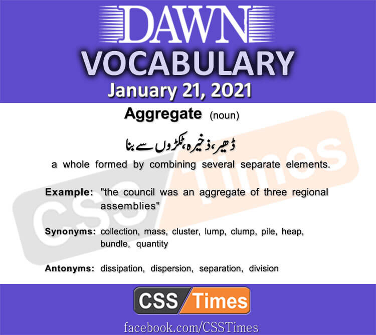 Daily DAWN News Vocabulary with Urdu Meaning (21 January 2021)