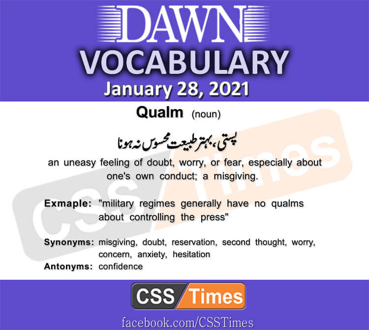 Daily DAWN News Vocabulary with Urdu Meaning (27 January 2021)