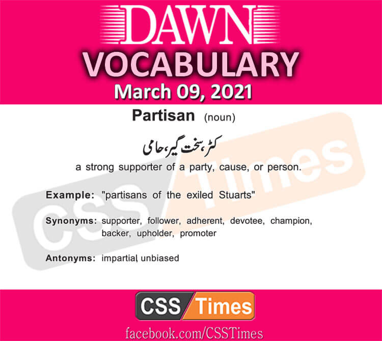 Daily DAWN News Vocabulary with Urdu Meaning (09 March 2021)