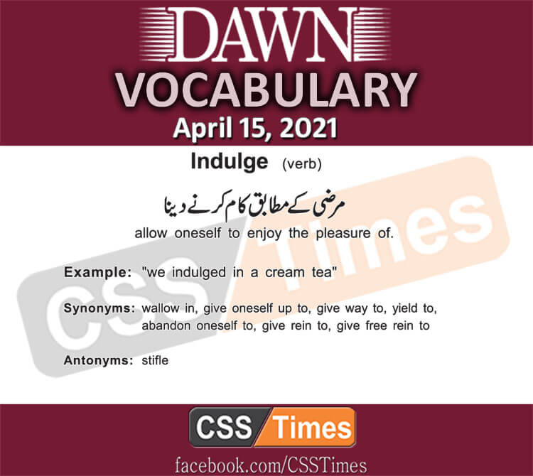 Daily DAWN News Vocabulary with Urdu Meaning (15 April 2021)