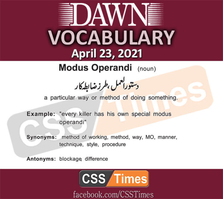 Daily DAWN News Vocabulary with Urdu Meaning (23 April 2021)