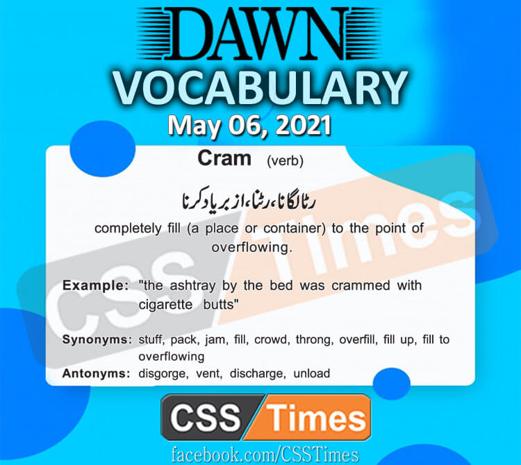 Daily DAWN News Vocabulary with Urdu Meaning (06 May 2021)