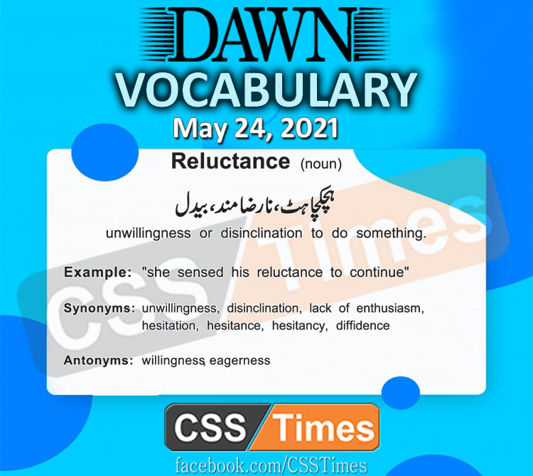 Daily DAWN News Vocabulary with Urdu Meaning (24 May 2021)