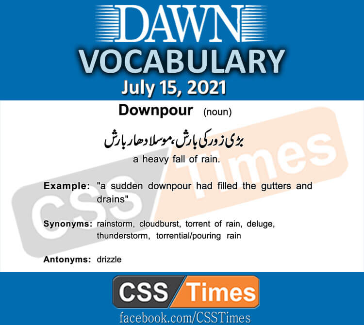Daily DAWN News Vocabulary with Urdu Meaning (15 July 2021)