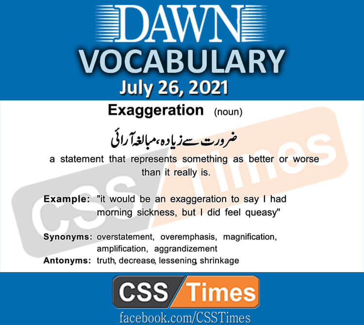 Daily DAWN News Vocabulary with Urdu Meaning (26 July 2021)