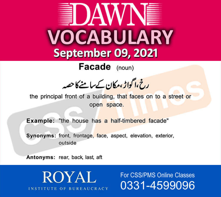 Daily DAWN News Vocabulary with Urdu Meaning (09 September 2021)