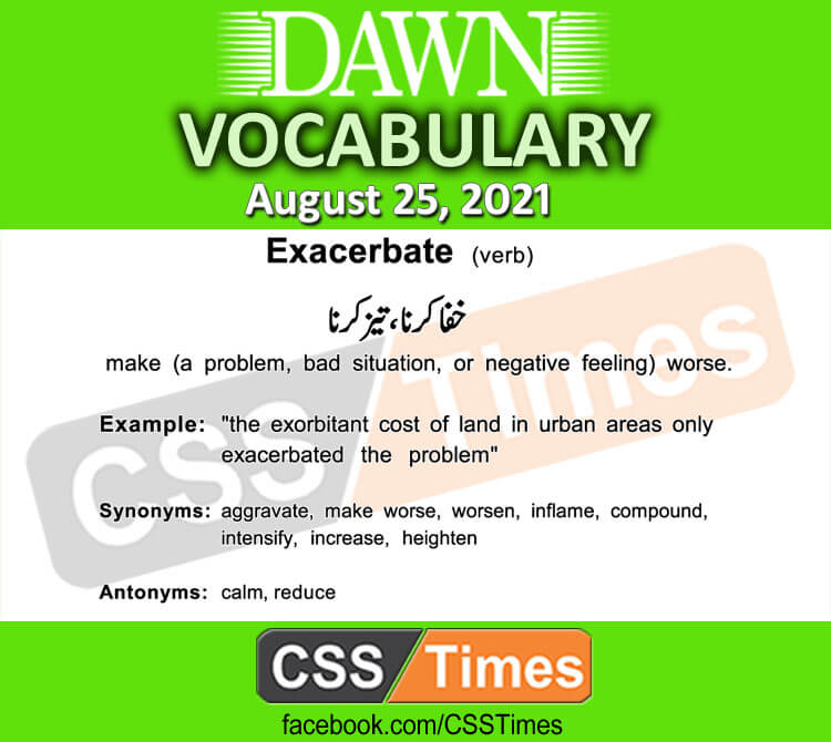 Daily DAWN News Vocabulary with Urdu Meaning (25 August 2021)