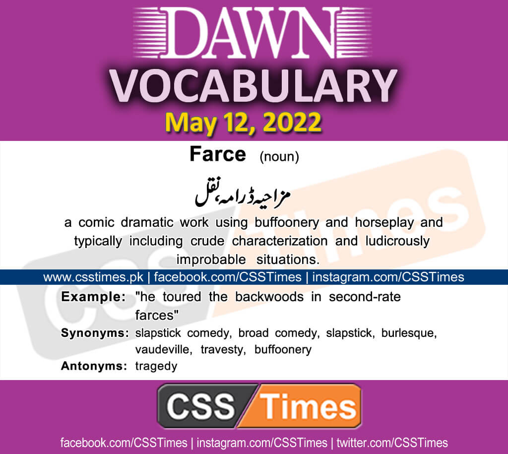 Daily DAWN News Vocabulary with Urdu Meaning (11 May 2022)