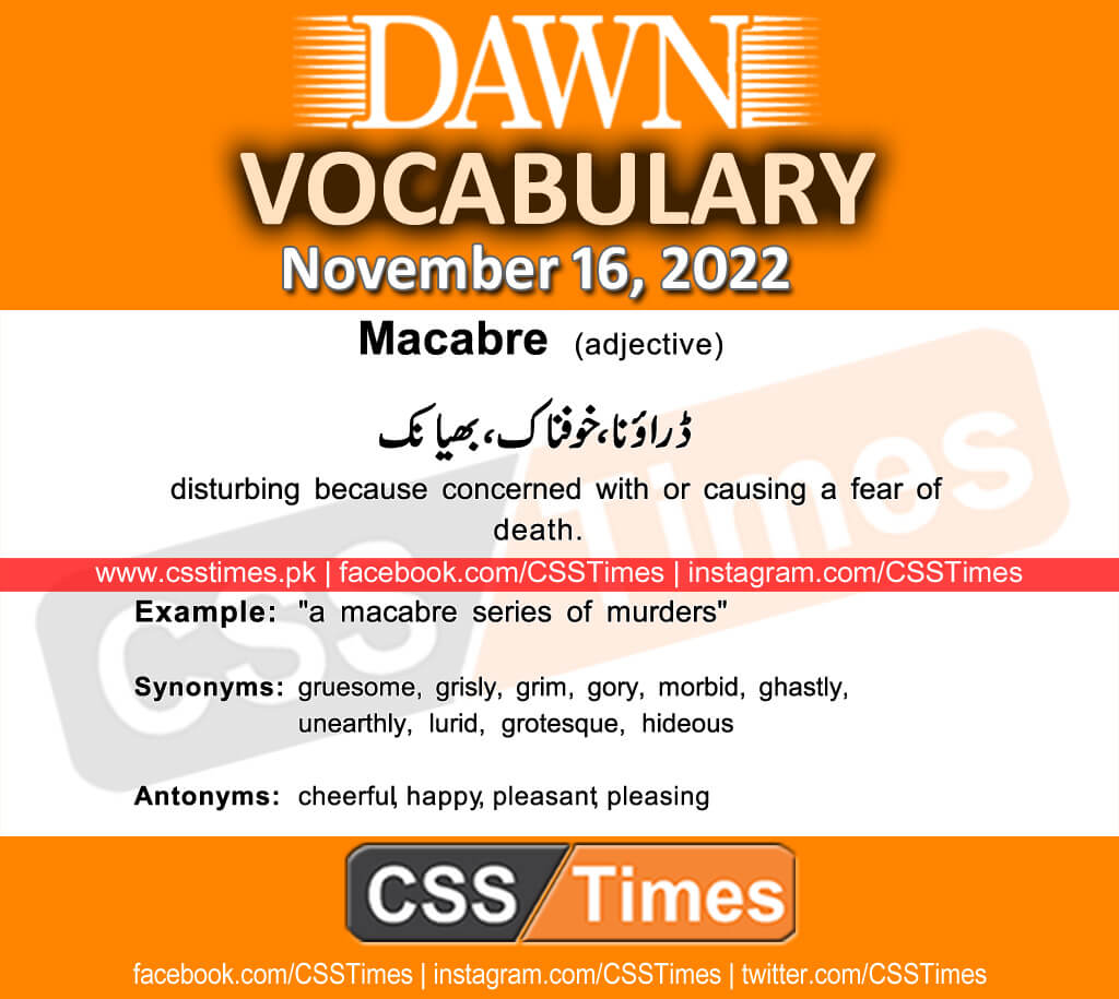 Daily DAWN News Vocabulary with Urdu Meaning (03 November 2020 )