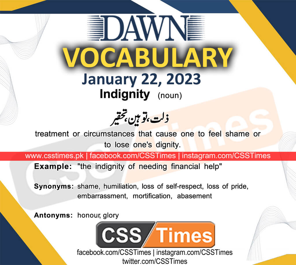 Daily DAWN News Vocabulary with Urdu Meaning (22 January 2023)