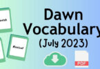 Dawn Vocabulary July 2023