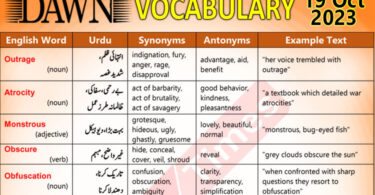 Daily DAWN News Vocabulary with Urdu Meaning (19 Oct 2023)