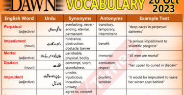 Daily DAWN News Vocabulary with Urdu Meaning (20 Oct 2023)