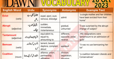 Daily DAWN News Vocabulary with Urdu Meaning (26 Oct 2023)