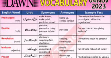 Daily DAWN News Vocabulary with Urdu Meaning (04 Nov 2023)