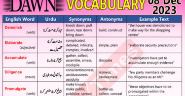 Daily DAWN News Vocabulary with Urdu Meaning (08 Dec 2023)