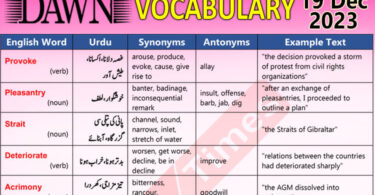 Daily DAWN News Vocabulary with Urdu Meaning (19 Dec 2023)