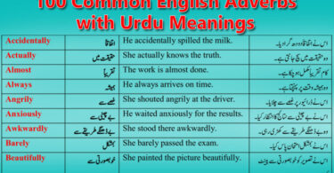 100 Common English Adverbs with Urdu Meanings