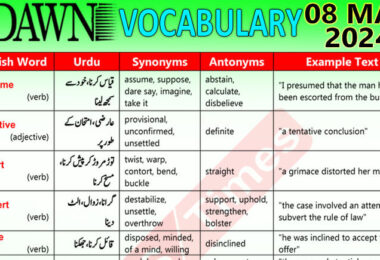 Daily DAWN News Vocabulary with Urdu Meaning (08 May 2024)