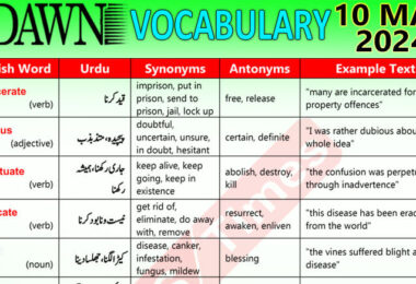 Daily DAWN News Vocabulary with Urdu Meaning (10 May 2024)