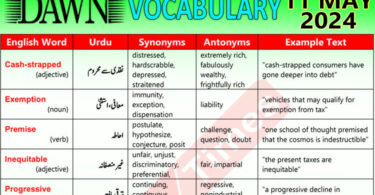 Daily DAWN News Vocabulary with Urdu Meaning (11 May 2024)