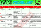 Daily DAWN News Vocabulary with Urdu Meaning (12 May 2024)