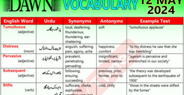 Daily DAWN News Vocabulary with Urdu Meaning (12 May 2024)