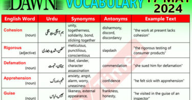 Daily DAWN News Vocabulary with Urdu Meaning (17 May 2024)
