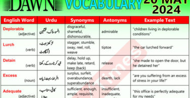 Daily DAWN News Vocabulary with Urdu Meaning (20 May 2024)