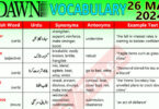 Daily DAWN News Vocabulary with Urdu Meaning (26 May 2024)