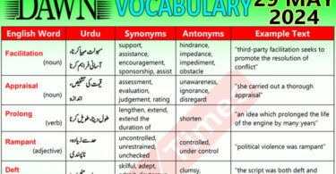 Daily DAWN News Vocabulary with Urdu Meaning (29 May 2024)