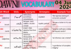 Daily DAWN News Vocabulary with Urdu Meaning (04 June 2024)