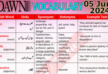 Daily DAWN News Vocabulary with Urdu Meaning (05 June 2024)
