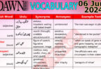 Daily DAWN News Vocabulary with Urdu Meaning (06 June 2024)