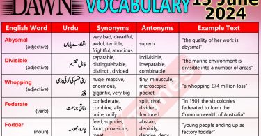 Daily DAWN News Vocabulary with Urdu Meaning (15 June 2024)