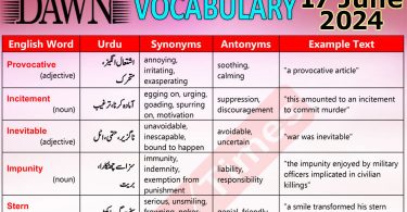 Daily DAWN News Vocabulary with Urdu Meaning (17 June 2024)