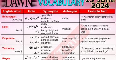 Daily DAWN News Vocabulary with Urdu Meaning (23 June 2024)